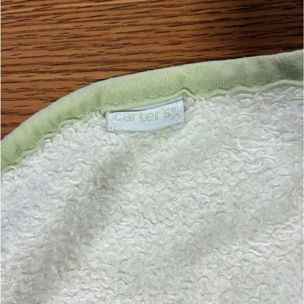 Carters Monkey Baby Blanket Fleece Plush Green Yellow Palm Tree Jungle Blue Bird
